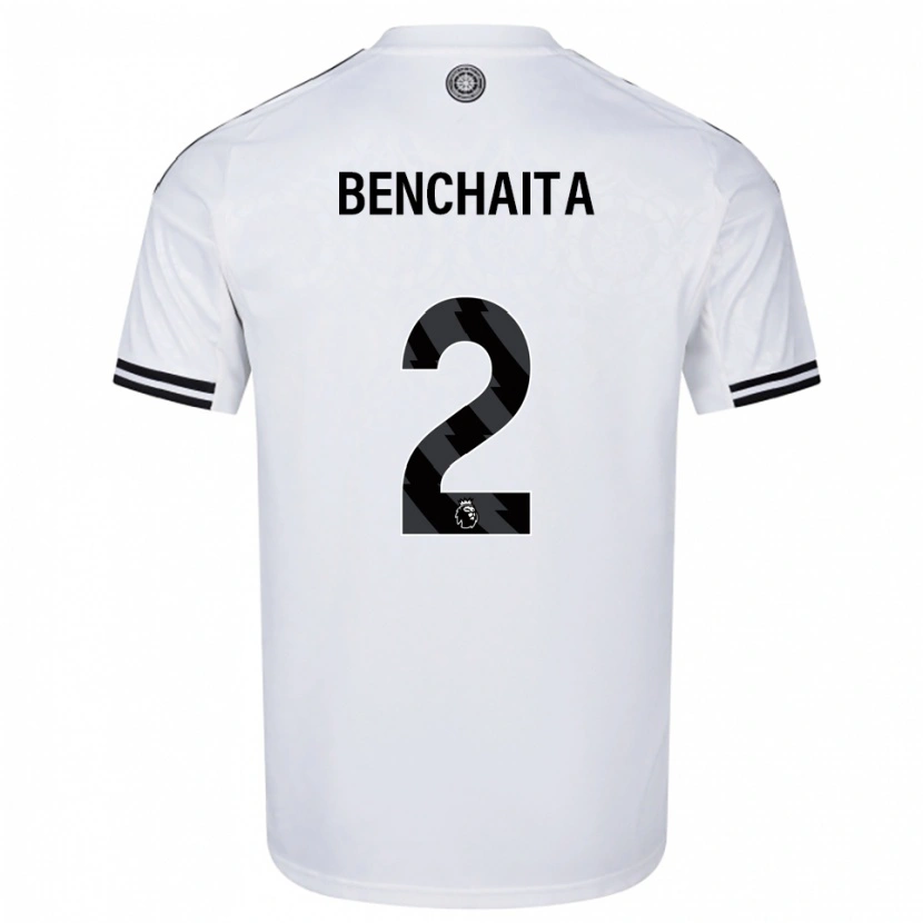 Danxen Niño Camiseta Nazim Benchaita #2 Blanco Negro 1ª Equipación 2025/26 La Camisa México