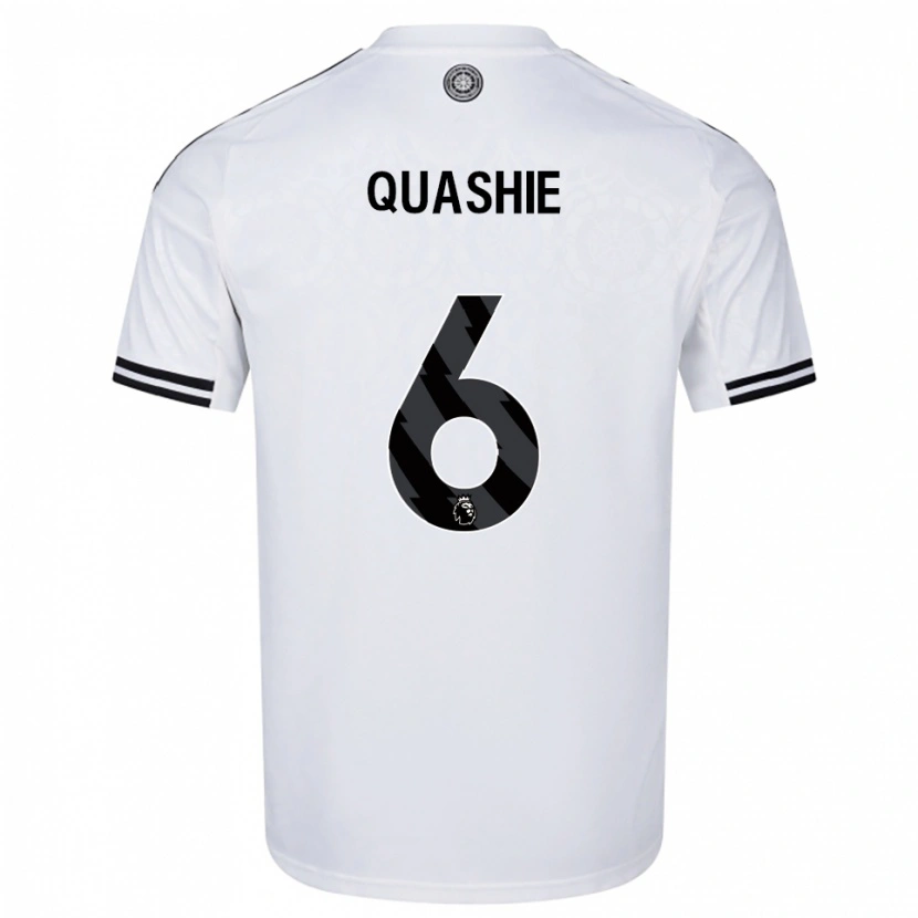 Danxen Niño Camiseta Jayden Quashie #6 Blanco Negro 1ª Equipación 2025/26 La Camisa México