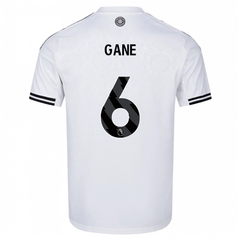 Danxen Niño Camiseta Evie Gane #6 Blanco Negro 1ª Equipación 2025/26 La Camisa México
