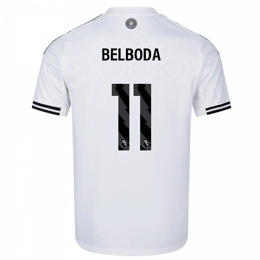 Danxen Niño Camiseta Malachai Belboda #11 Blanco Negro 1ª Equipación 2025/26 La Camisa México