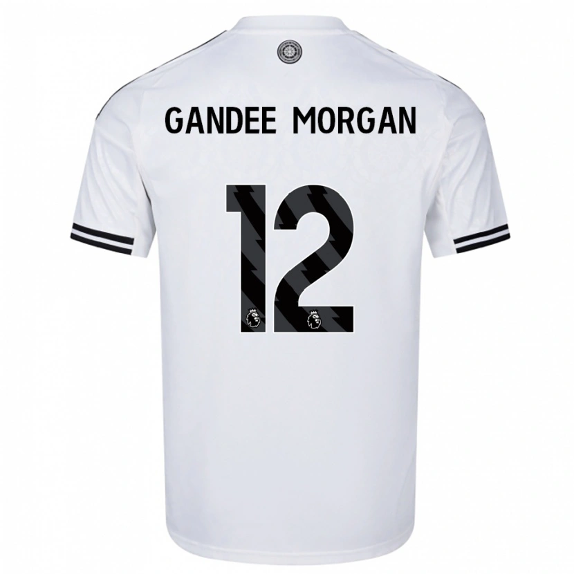 Danxen Niño Camiseta Stella Gandee Morgan #12 Blanco Negro 1ª Equipación 2025/26 La Camisa México