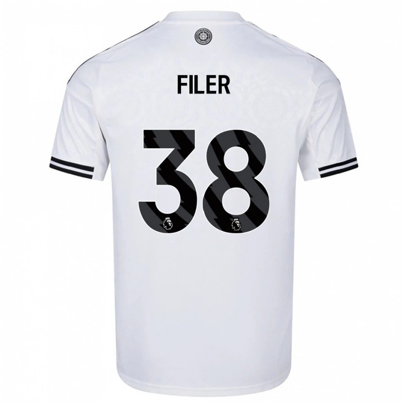 Danxen Niño Camiseta Maddie Filer #38 Blanco Negro 1ª Equipación 2025/26 La Camisa México