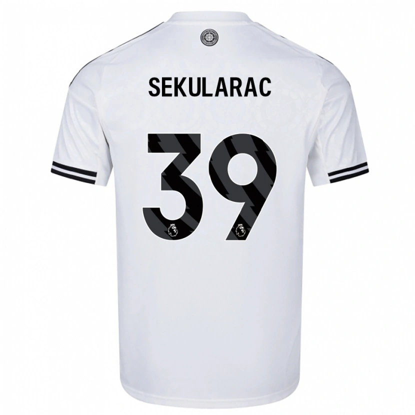 Danxen Niño Camiseta Kristian Sekularac #39 Blanco Negro 1ª Equipación 2025/26 La Camisa México