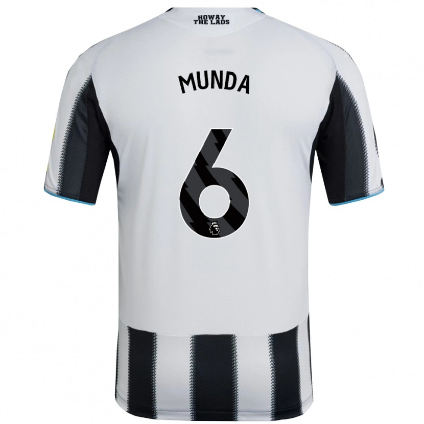 Danxen Niño Camiseta Anthony Munda #6 Negro Blanco 1ª Equipación 2025/26 La Camisa México