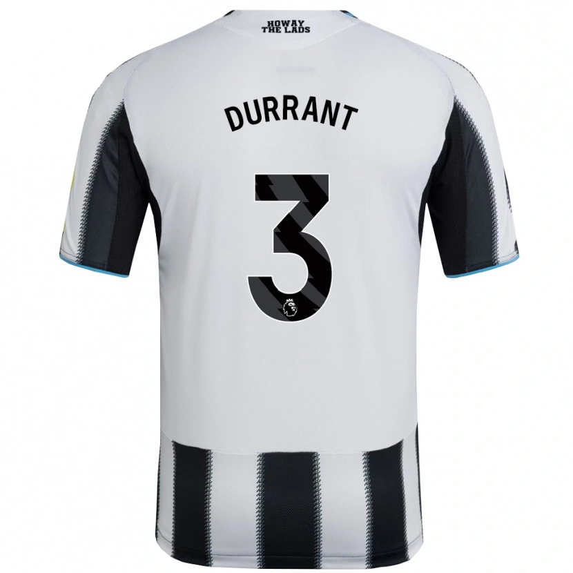 Danxen Niño Camiseta Jake Durrant #3 Negro Blanco 1ª Equipación 2025/26 La Camisa México
