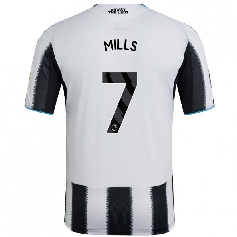Danxen Niño Camiseta Michael Mills #7 Negro Blanco 1ª Equipación 2025/26 La Camisa México