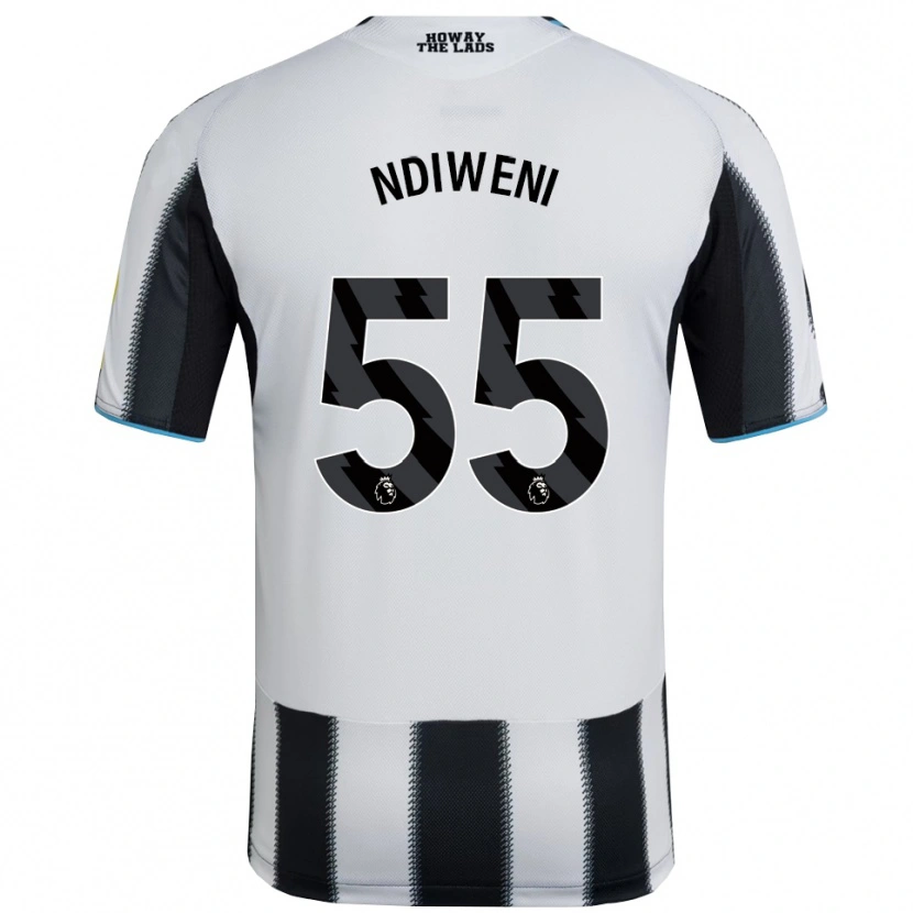 Danxen Niño Camiseta Michael Ndiweni #55 Negro Blanco 1ª Equipación 2025/26 La Camisa México