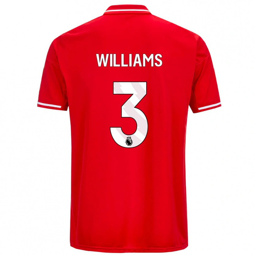 Danxen Niño Camiseta Neco Williams #3 Rojo Blanco 1ª Equipación 2025/26 La Camisa México