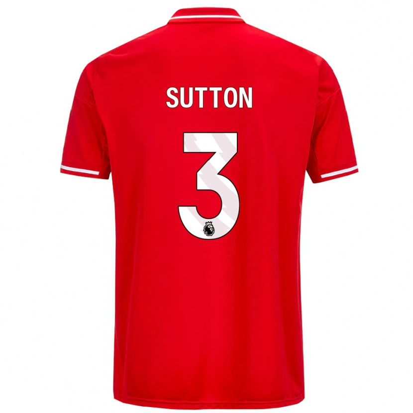 Danxen Niño Camiseta Spencer Sutton #3 Rojo Blanco 1ª Equipación 2025/26 La Camisa México
