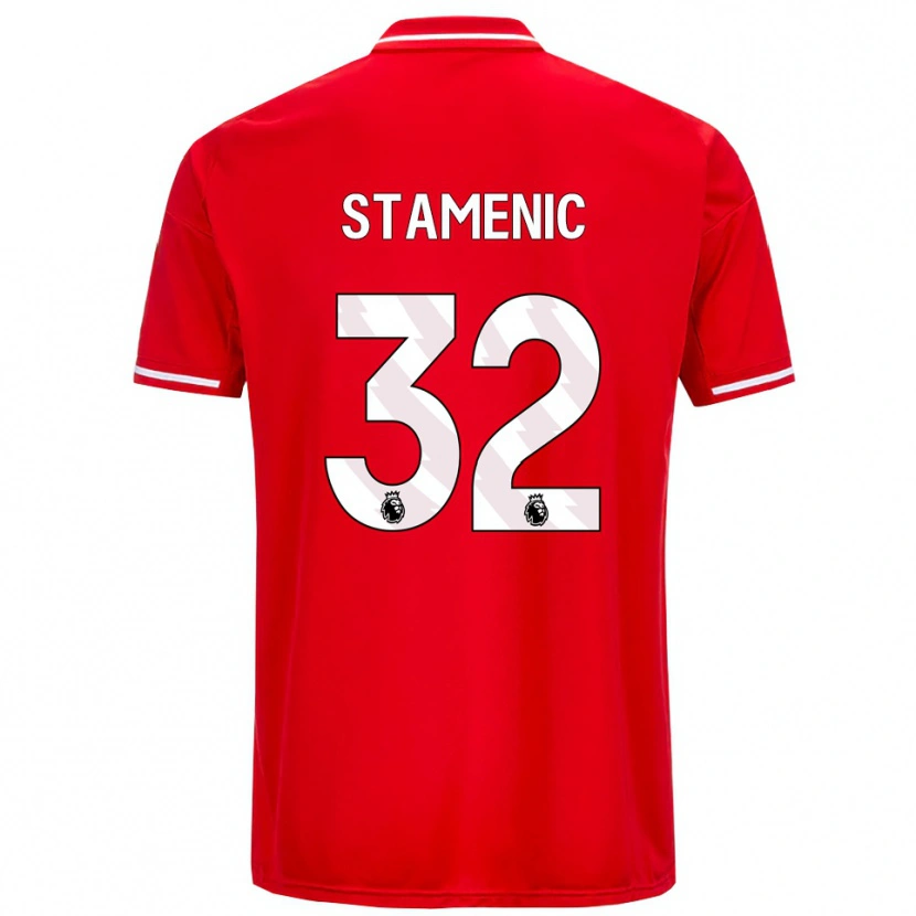 Danxen Niño Camiseta Marko Stamenic #32 Rojo Blanco 1ª Equipación 2025/26 La Camisa México