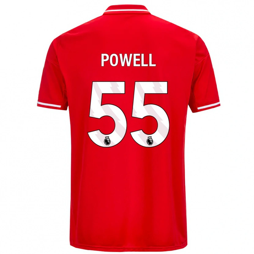 Danxen Niño Camiseta Josh Powell #55 Rojo Blanco 1ª Equipación 2025/26 La Camisa México