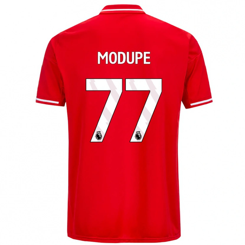 Danxen Niño Camiseta David Modupe #77 Rojo Blanco 1ª Equipación 2025/26 La Camisa México