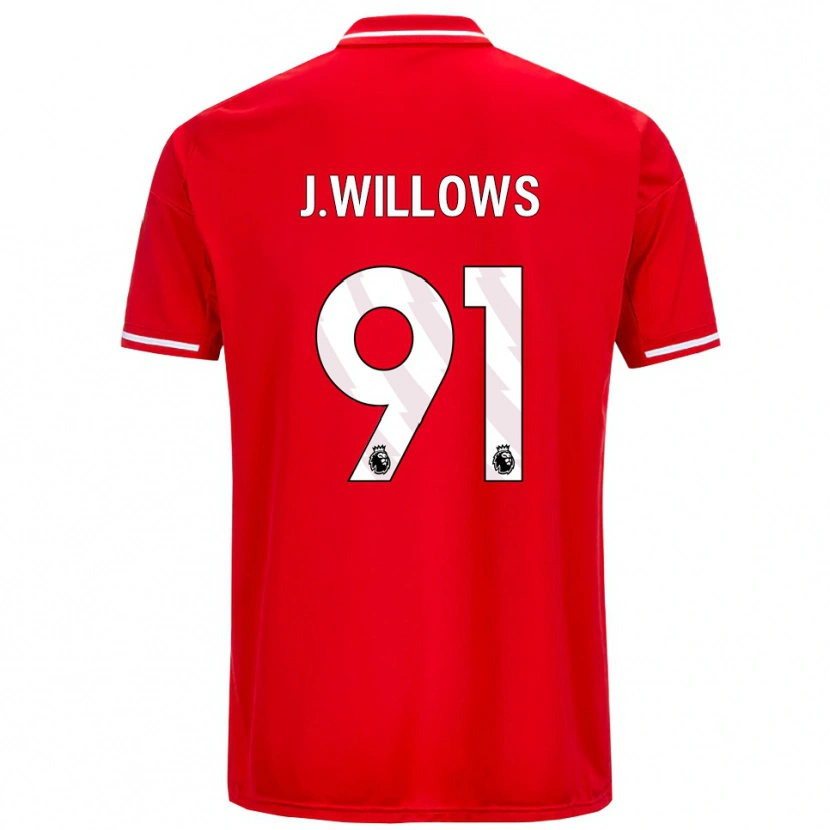 Danxen Niño Camiseta Jordan Willows #91 Rojo Blanco 1ª Equipación 2025/26 La Camisa México