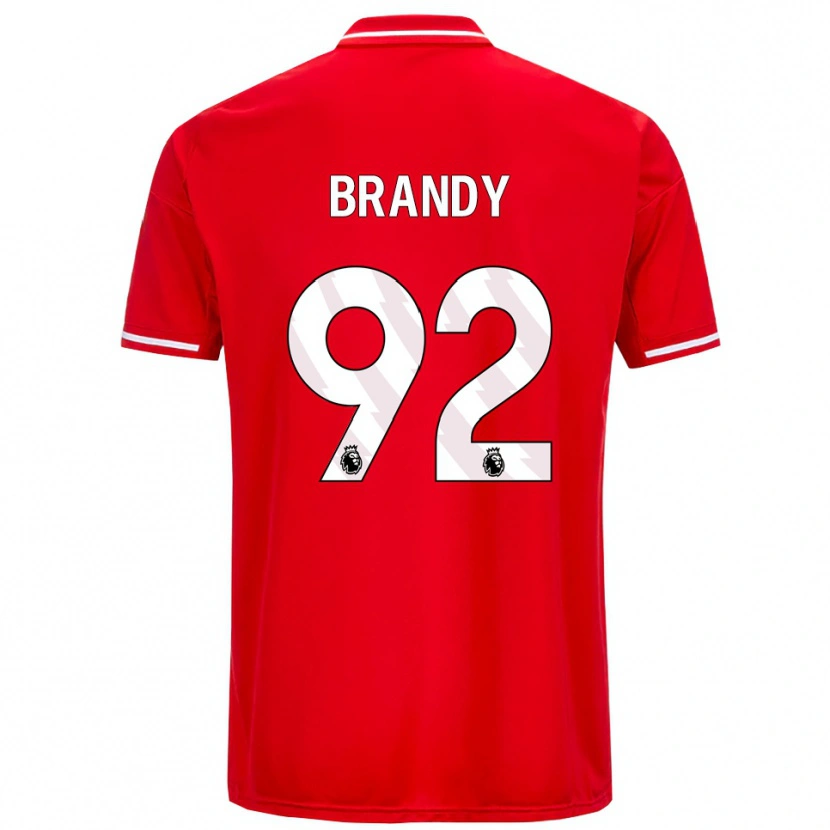 Danxen Niño Camiseta Taeneal Brandy #92 Rojo Blanco 1ª Equipación 2025/26 La Camisa México