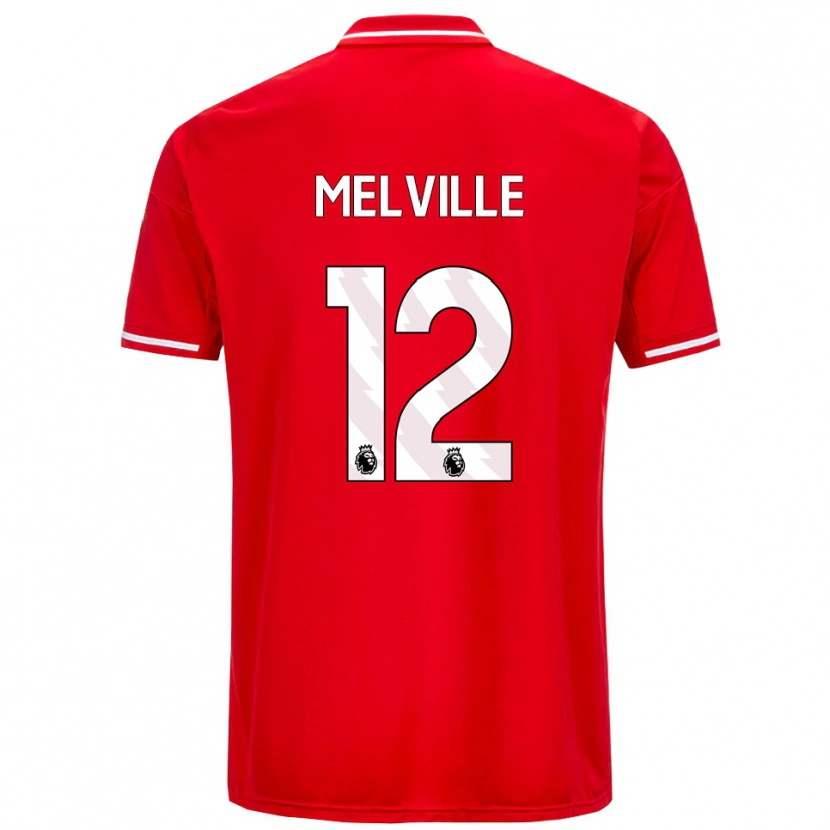 Danxen Niño Camiseta Logan Melville #12 Rojo Blanco 1ª Equipación 2025/26 La Camisa México