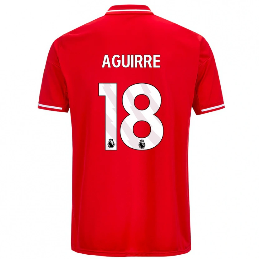Danxen Niño Camiseta Aja Aguirre #18 Rojo Blanco 1ª Equipación 2025/26 La Camisa México