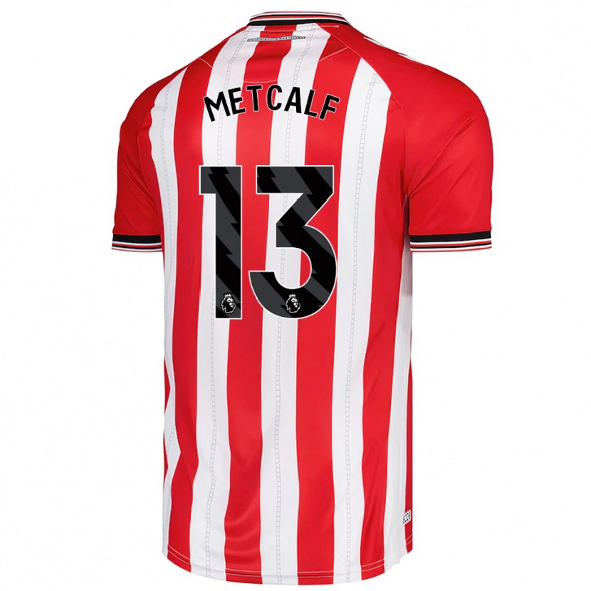 Danxen Niño Camiseta Ben Metcalf #13 Rojo Blanco 1ª Equipación 2025/26 La Camisa México