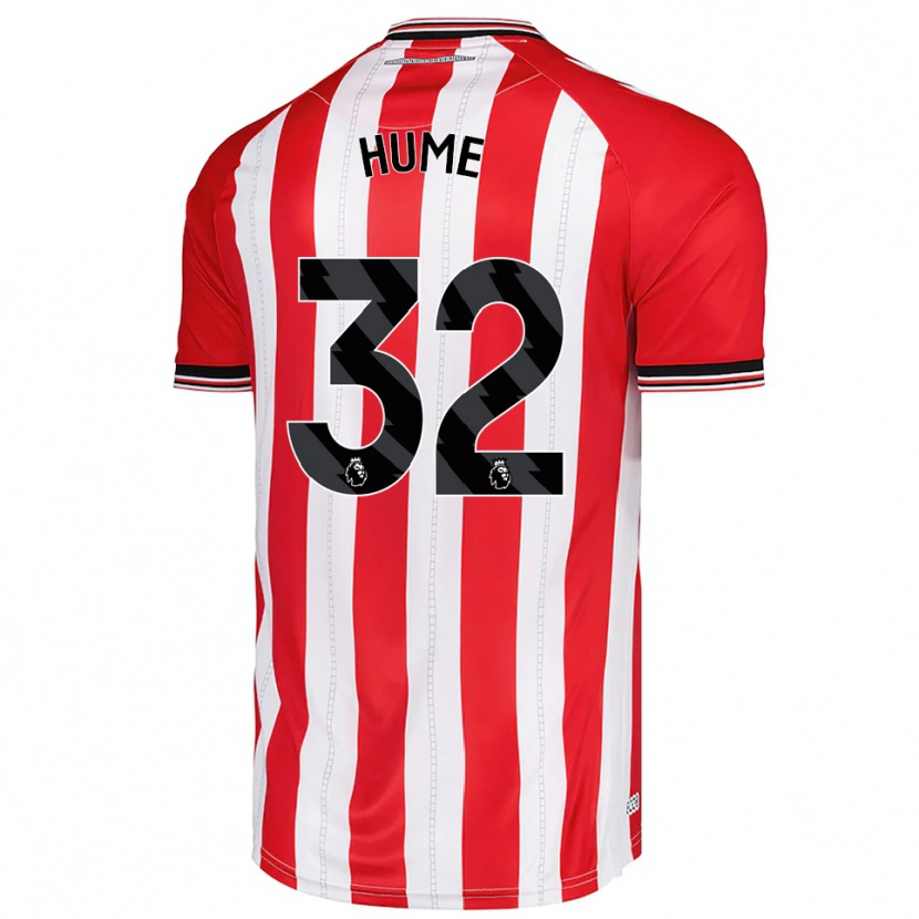 Danxen Niño Camiseta Trai Hume #32 Rojo Blanco 1ª Equipación 2025/26 La Camisa México