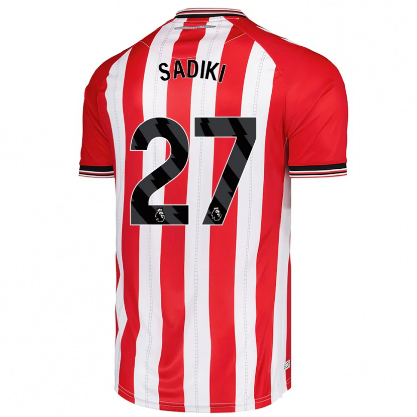 Danxen Niño Camiseta Noah Sadiki #27 Rojo Blanco 1ª Equipación 2025/26 La Camisa México