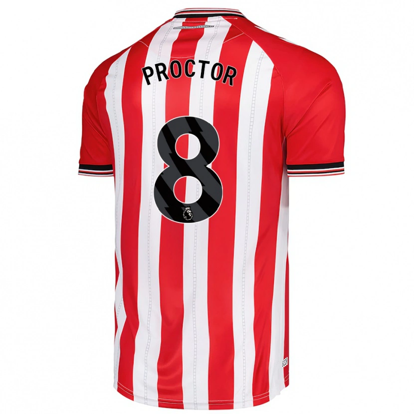 Danxen Niño Camiseta Tom Proctor #8 Rojo Blanco 1ª Equipación 2025/26 La Camisa México