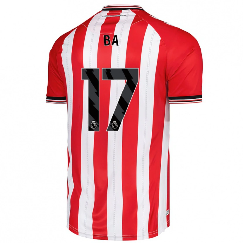 Danxen Niño Camiseta Abdoullah Ba #17 Rojo Blanco 1ª Equipación 2025/26 La Camisa México