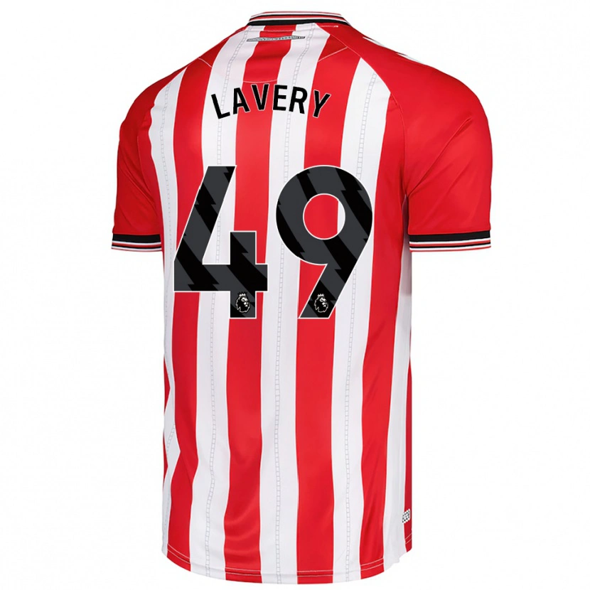 Danxen Niño Camiseta Tom Lavery #49 Rojo Blanco 1ª Equipación 2025/26 La Camisa México