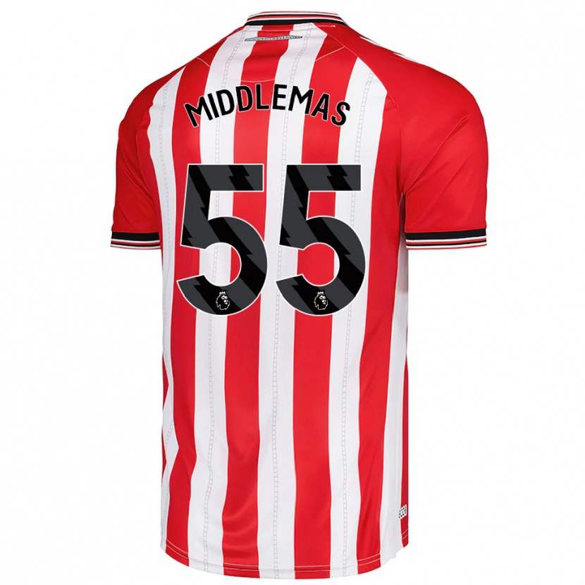 Danxen Niño Camiseta Ben Middlemas #55 Rojo Blanco 1ª Equipación 2025/26 La Camisa México