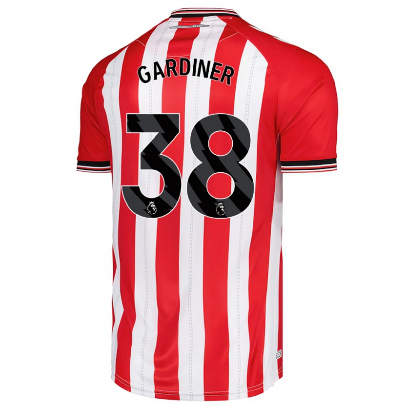 Danxen Niño Camiseta Harry Gardiner #38 Rojo Blanco 1ª Equipación 2025/26 La Camisa México