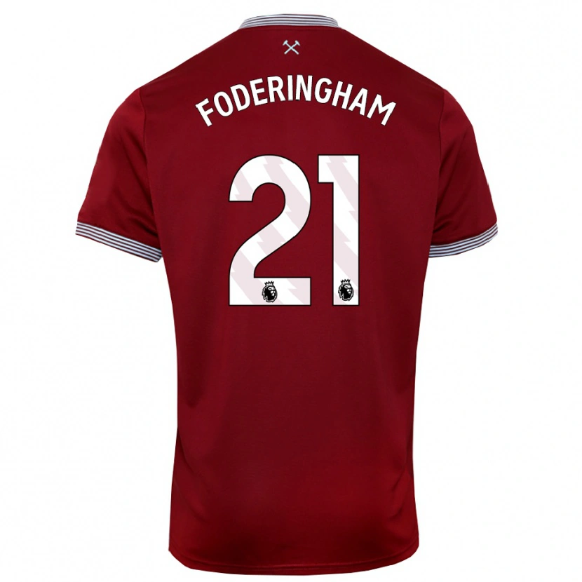 Danxen Niño Camiseta Wes Foderingham #21 Borgoña Blanco 1ª Equipación 2025/26 La Camisa México