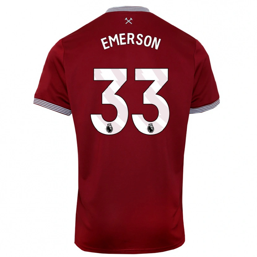 Danxen Niño Camiseta Emerson #33 Borgoña Blanco 1ª Equipación 2025/26 La Camisa México