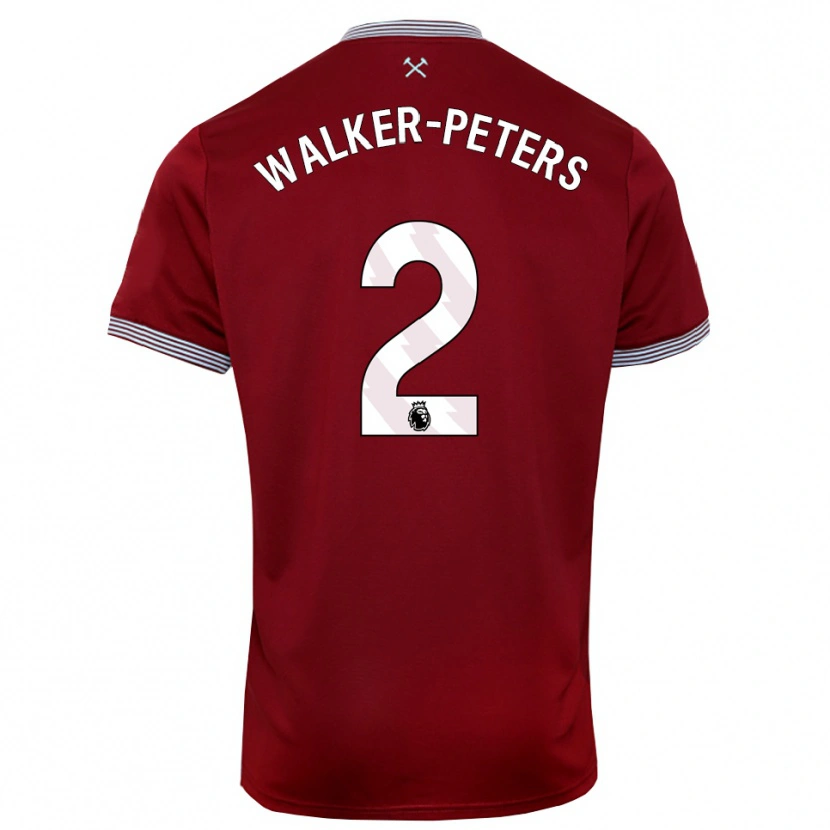 Danxen Niño Camiseta Kyle Walker-Peters #2 Borgoña Blanco 1ª Equipación 2025/26 La Camisa México