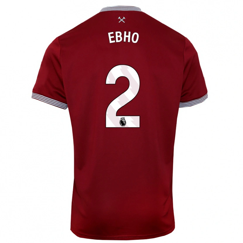Danxen Niño Camiseta Riley Ebho #2 Borgoña Blanco 1ª Equipación 2025/26 La Camisa México