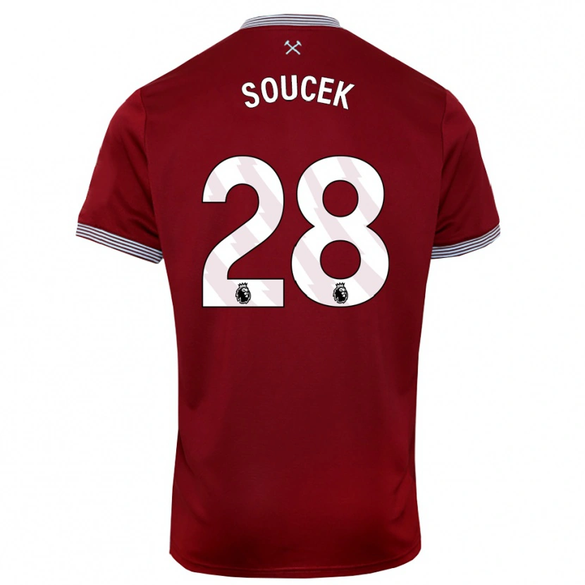 Danxen Niño Camiseta Tomas Soucek #28 Borgoña Blanco 1ª Equipación 2025/26 La Camisa México