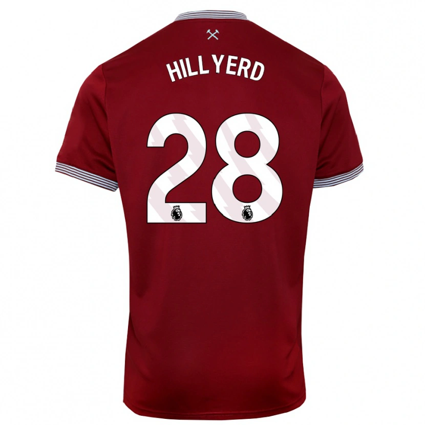 Danxen Niño Camiseta Sophie Hillyerd #28 Borgoña Blanco 1ª Equipación 2025/26 La Camisa México
