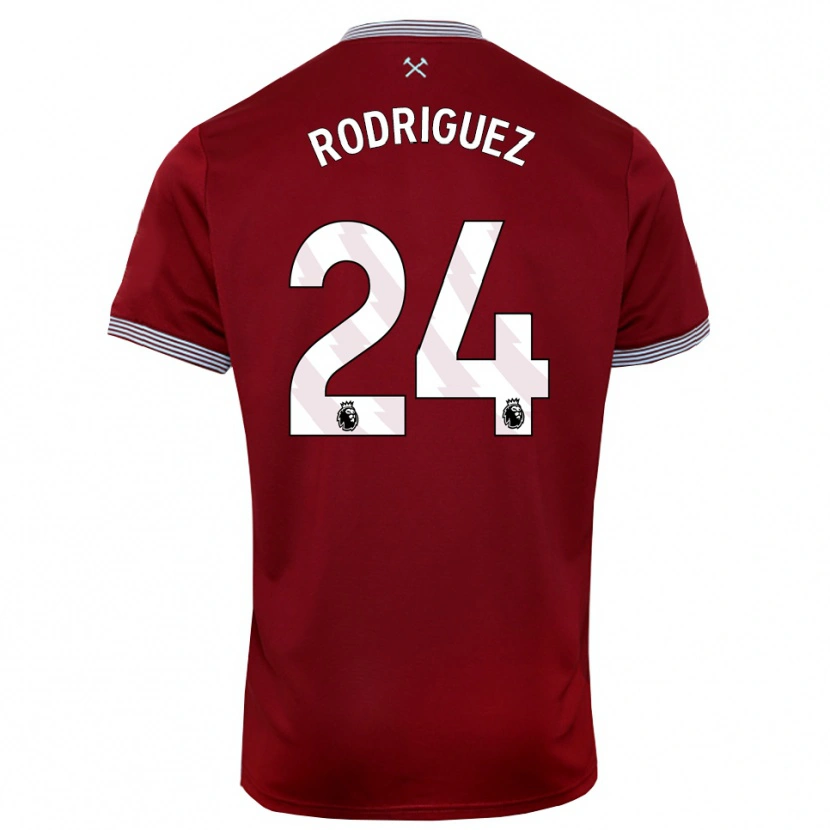 Danxen Niño Camiseta Guido Rodríguez #24 Borgoña Blanco 1ª Equipación 2025/26 La Camisa México