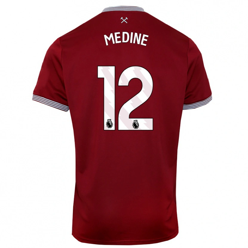 Danxen Niño Camiseta Jethro Medine #12 Borgoña Blanco 1ª Equipación 2025/26 La Camisa México