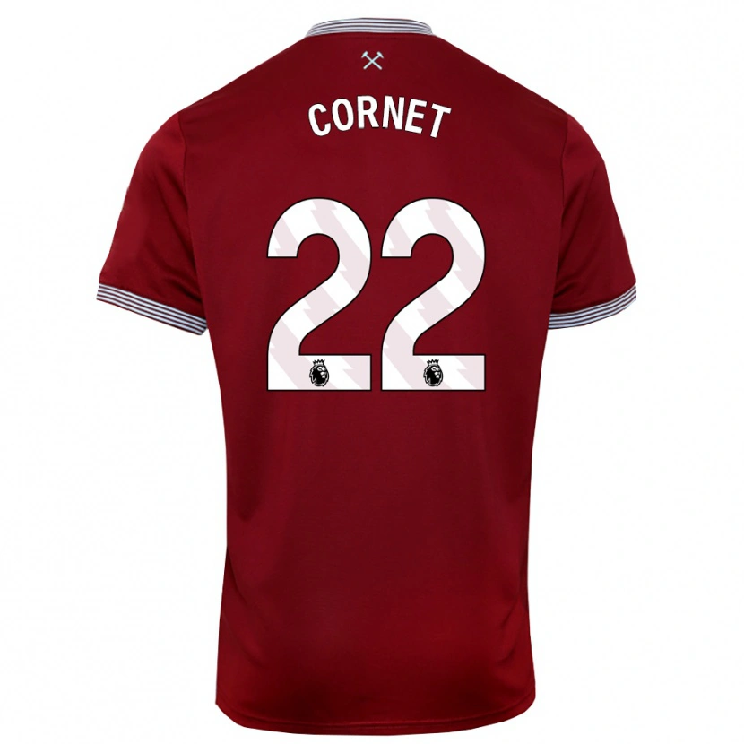 Danxen Niño Camiseta Maxwel Cornet #22 Borgoña Blanco 1ª Equipación 2025/26 La Camisa México