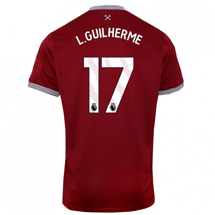 Danxen Niño Camiseta Luis Guilherme #17 Borgoña Blanco 1ª Equipación 2025/26 La Camisa México