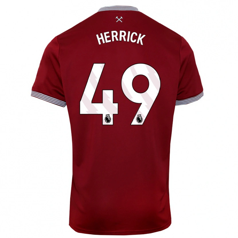 Danxen Niño Camiseta Finlay Herrick #49 Borgoña Blanco 1ª Equipación 2025/26 La Camisa México