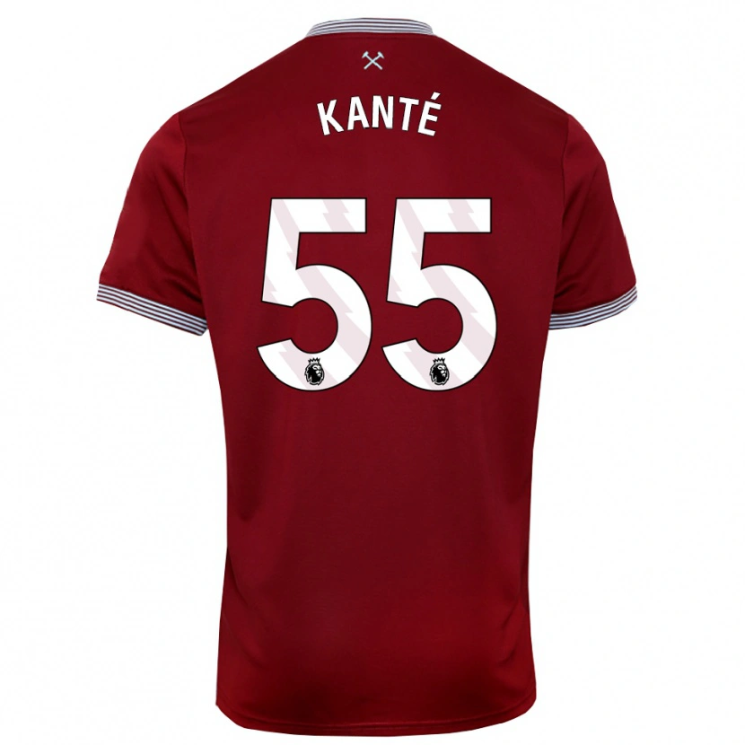 Danxen Niño Camiseta Mohamadou Kanté #55 Borgoña Blanco 1ª Equipación 2025/26 La Camisa México