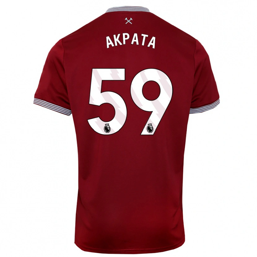 Danxen Niño Camiseta Tyron Akpata #59 Borgoña Blanco 1ª Equipación 2025/26 La Camisa México