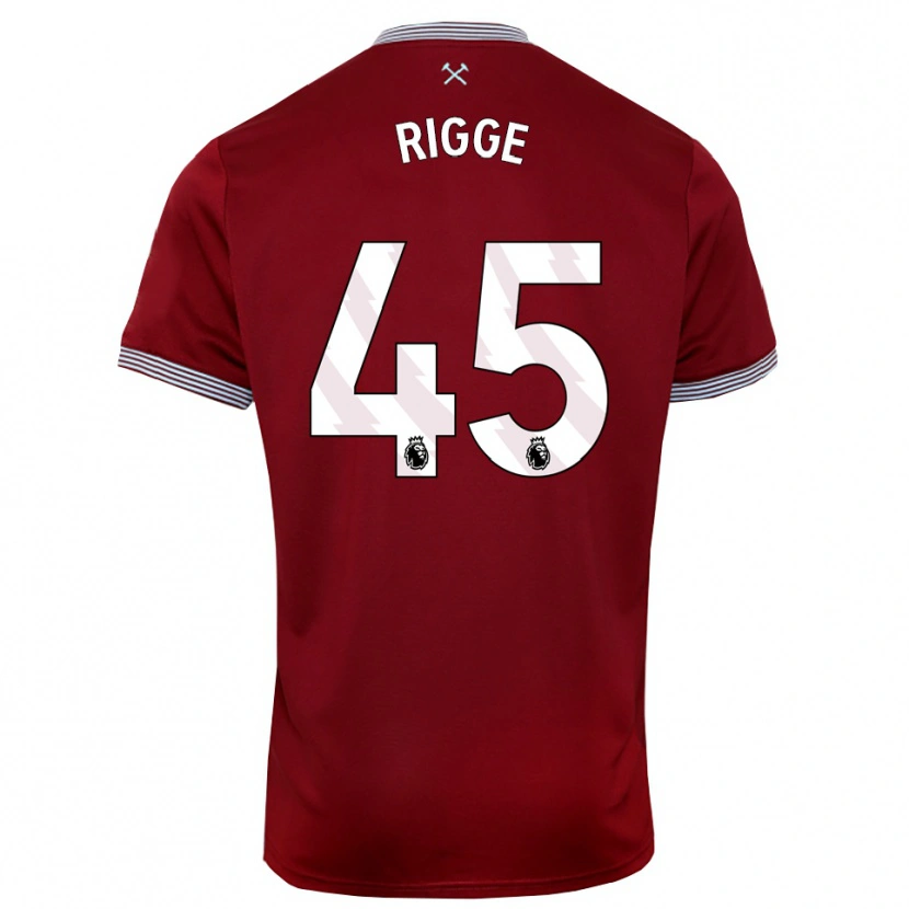 Danxen Niño Camiseta Daniel Rigge #45 Borgoña Blanco 1ª Equipación 2025/26 La Camisa México