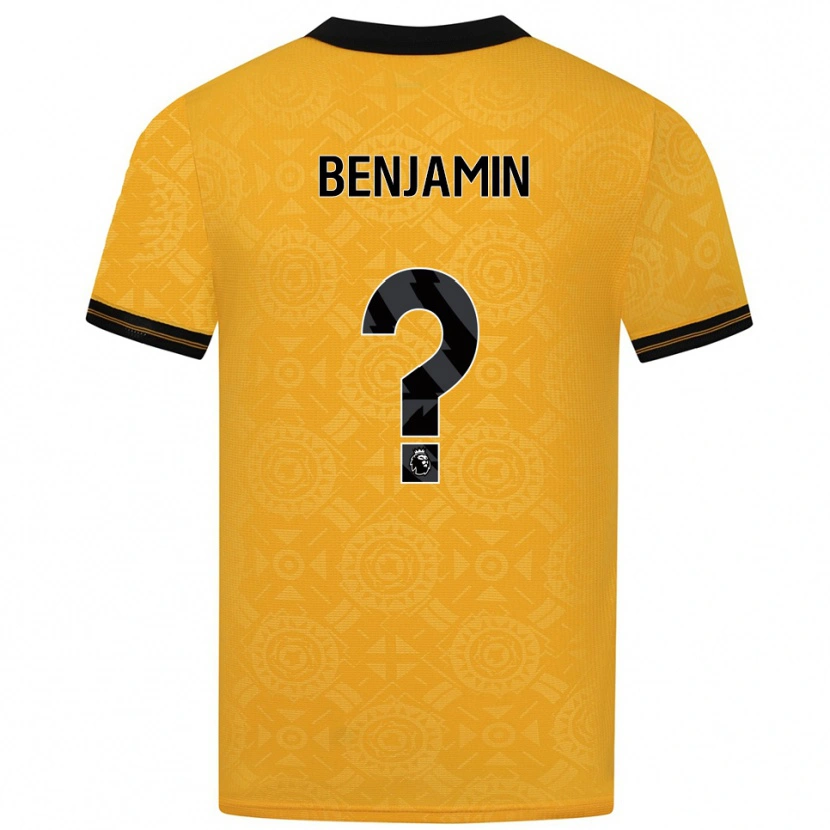 Danxen Niño Camiseta Lewys Benjamin #0 Amarillo Negro 1ª Equipación 2025/26 La Camisa México