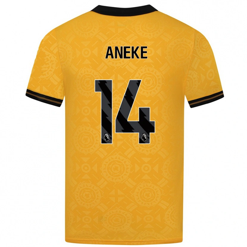 Danxen Niño Camiseta Aaron Aneke #14 Amarillo Negro 1ª Equipación 2025/26 La Camisa México
