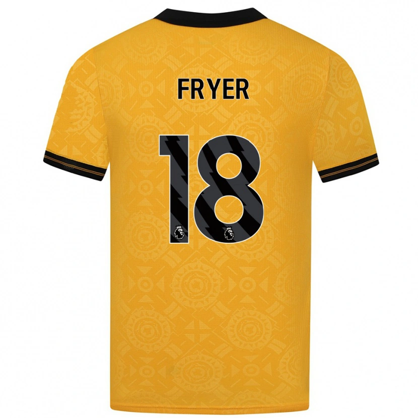 Danxen Niño Camiseta Hannah Fryer #18 Amarillo Negro 1ª Equipación 2025/26 La Camisa México
