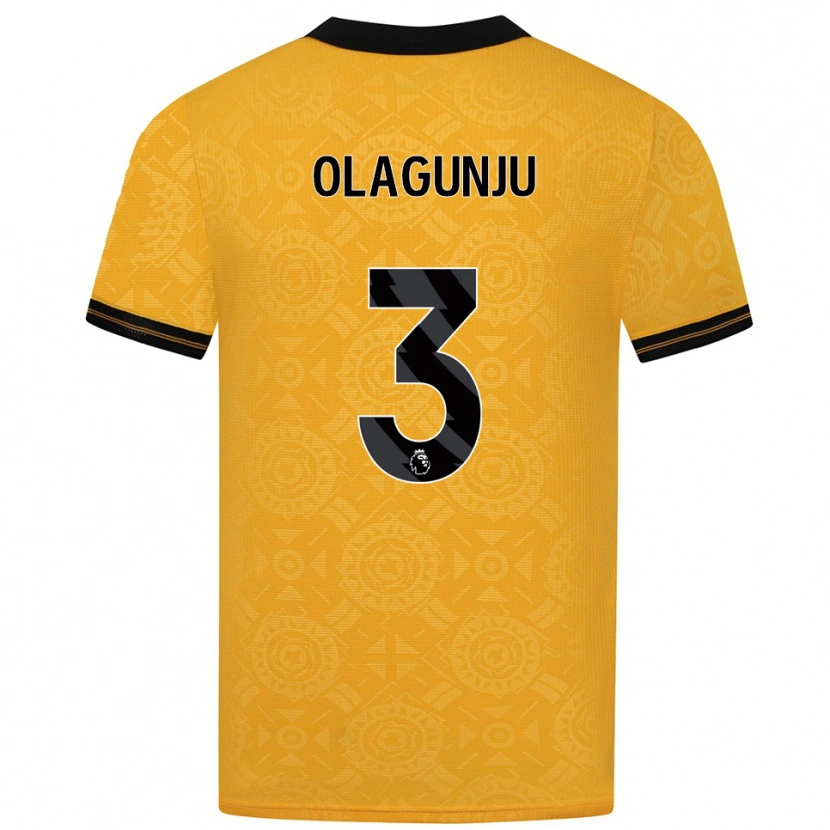 Danxen Niño Camiseta Saheed Olagunju #3 Amarillo Negro 1ª Equipación 2025/26 La Camisa México