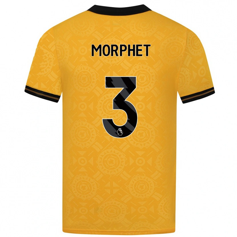 Danxen Niño Camiseta Anna Morphet #3 Amarillo Negro 1ª Equipación 2025/26 La Camisa México