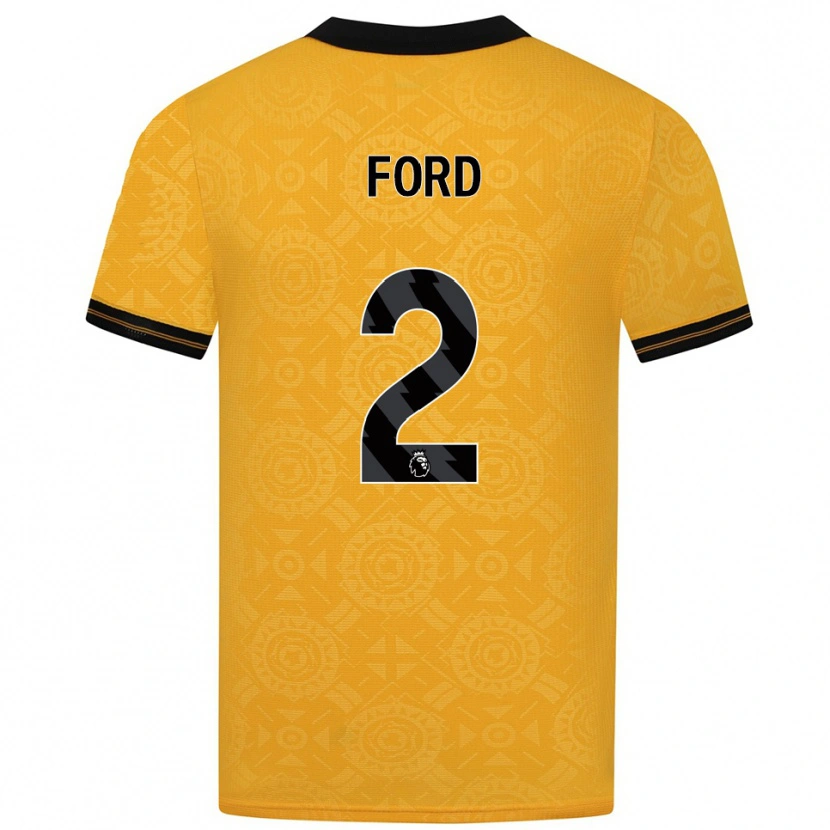 Danxen Niño Camiseta Hayden Ford #2 Amarillo Negro 1ª Equipación 2025/26 La Camisa México