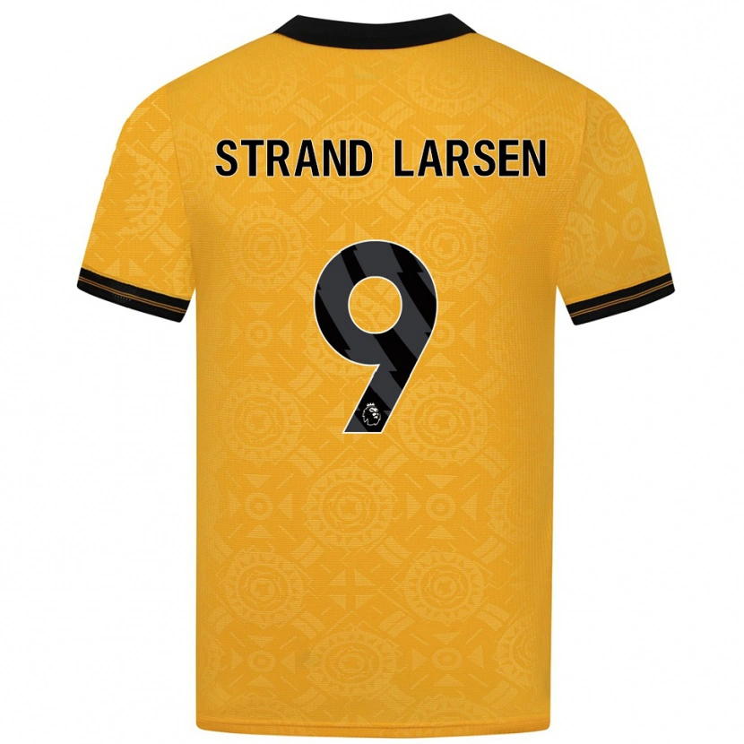 Danxen Niño Camiseta Jørgen Strand Larsen #9 Amarillo Negro 1ª Equipación 2025/26 La Camisa México