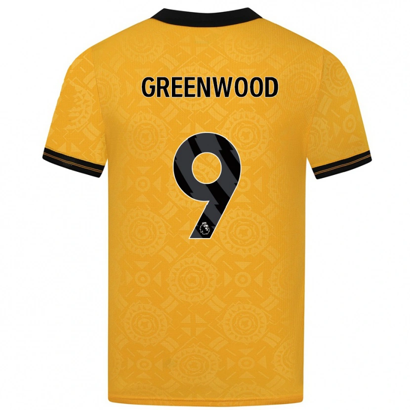 Danxen Niño Camiseta Jashayde Greenwood #9 Amarillo Negro 1ª Equipación 2025/26 La Camisa México